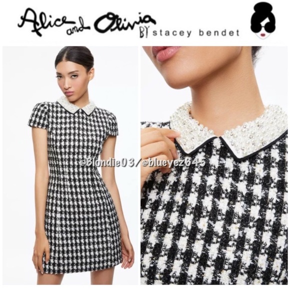 alice and olivia velia embellished collar short sleeved dress Alice + Olivia | Dresses | Nwot Alice And Oliviavelia Embellished Collar Short Sleeved Dress Size 595